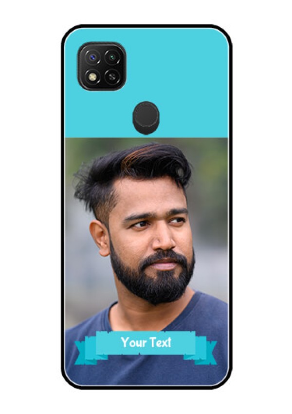 Poco C31 Personalized Glass Phone Case - Simple Blue Color Design