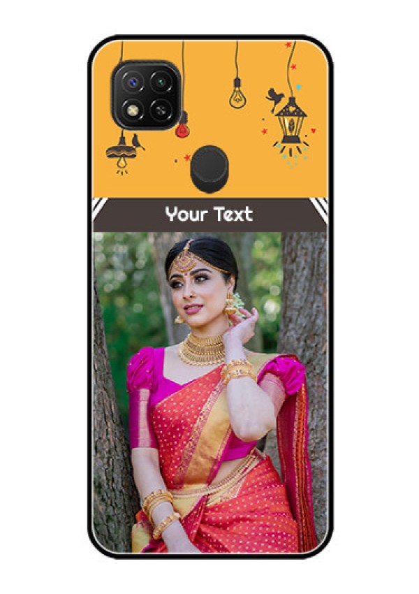 Poco C31 Custom Glass Mobile Case - with Family Picture and Icons 