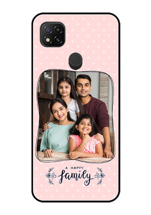 Poco C31 Custom Glass Phone Case - Family with Dots Design