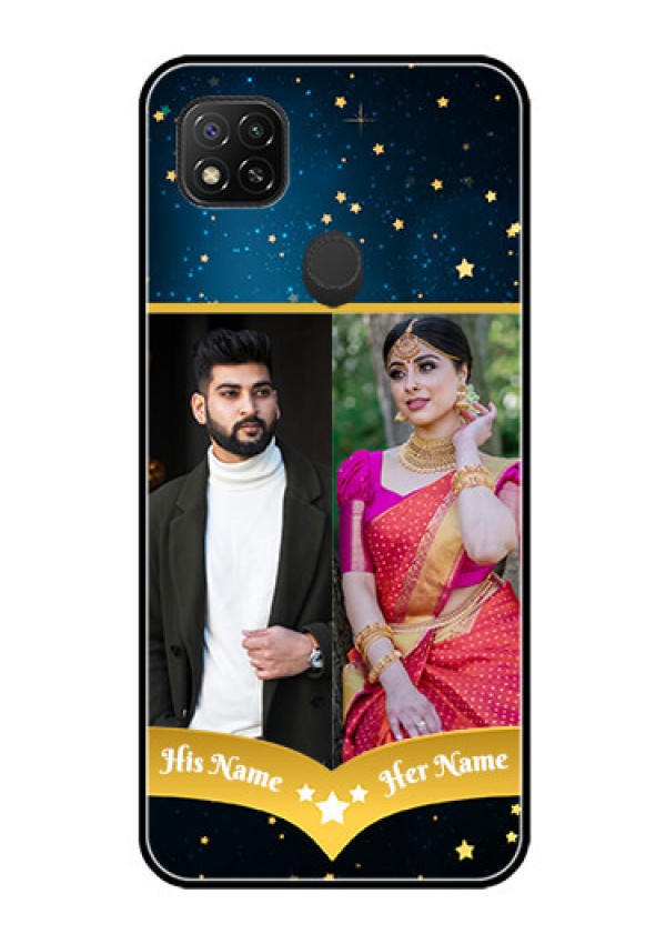 Poco C31 Custom Glass Phone Case - Galaxy Stars Backdrop Design