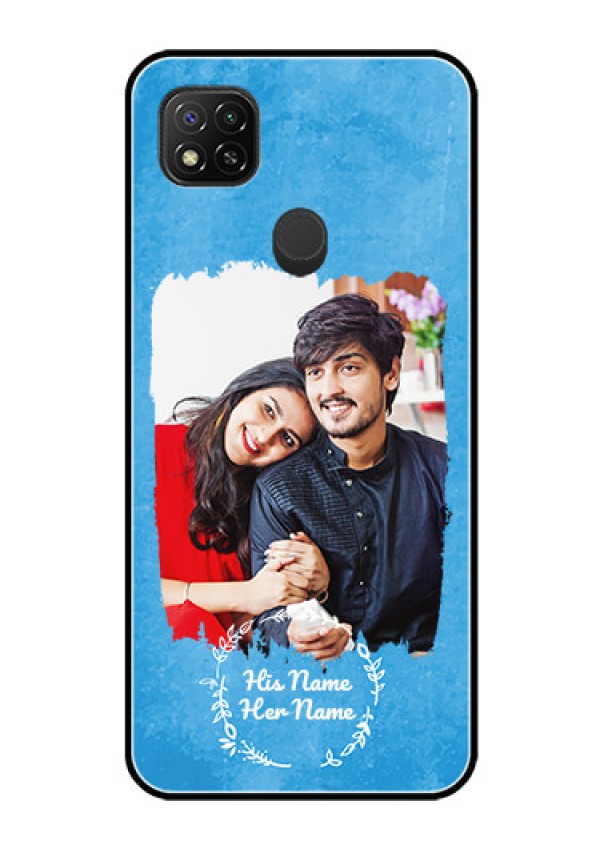 Poco C31 Custom Glass Phone Case - Blue Color Vintage Design