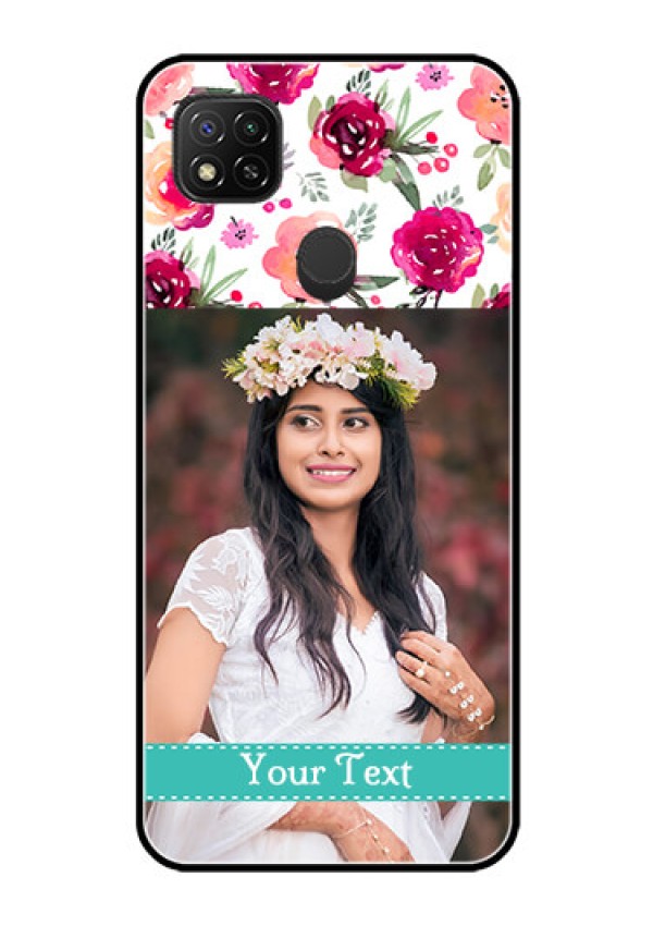Poco C31 Custom Glass Phone Case - Watercolor Floral Design