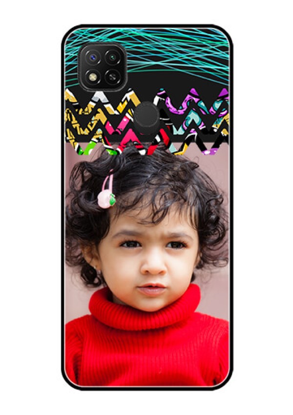 Poco C31 Personalized Glass Phone Case - Neon Abstract Design