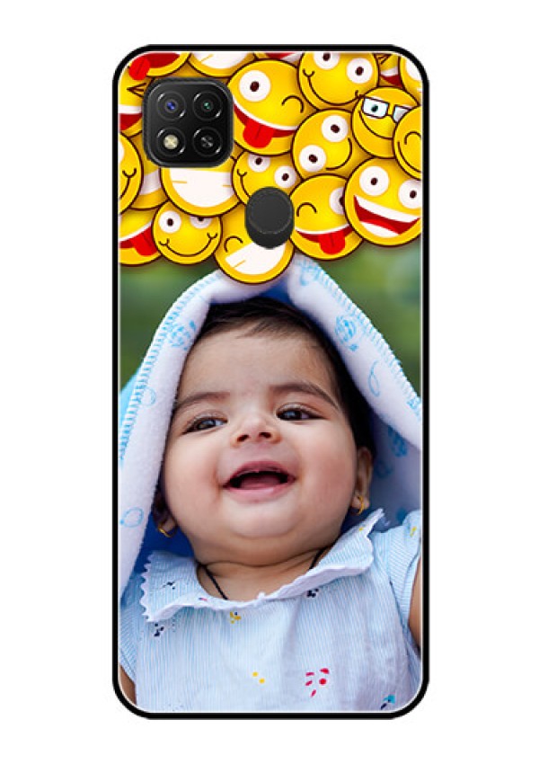 Poco C31 Custom Glass Mobile Case - with Smiley Emoji Design
