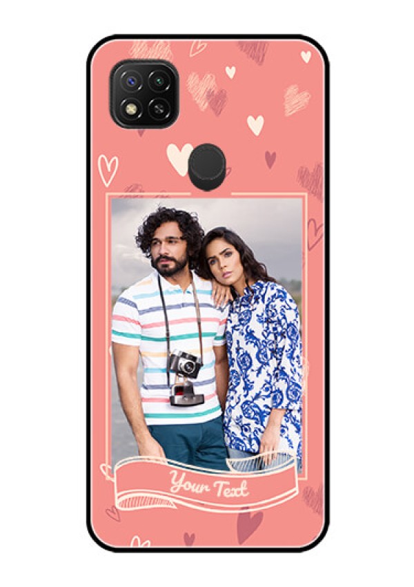 Poco C31 Custom Glass Phone Case - Love doodle art Design