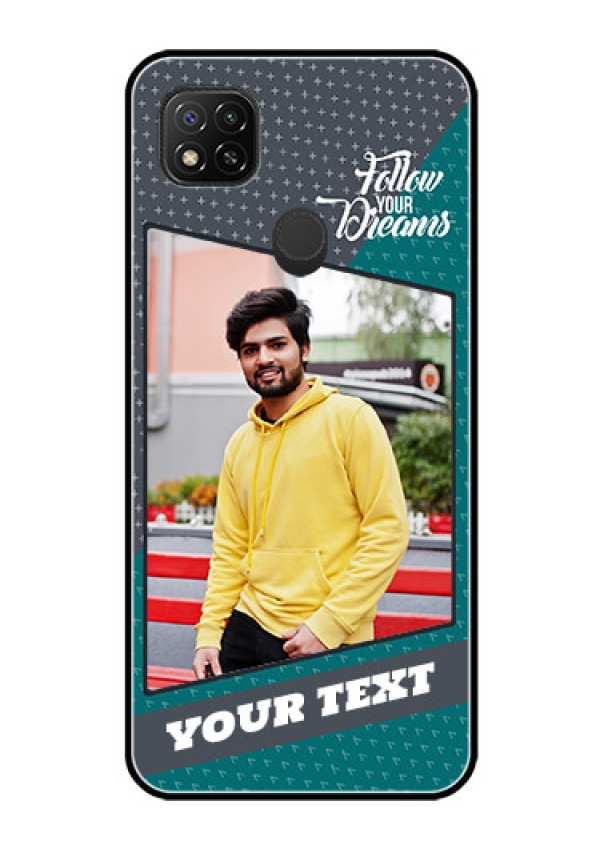 Poco C31 Personalized Glass Phone Case - Background Pattern Design with Quote