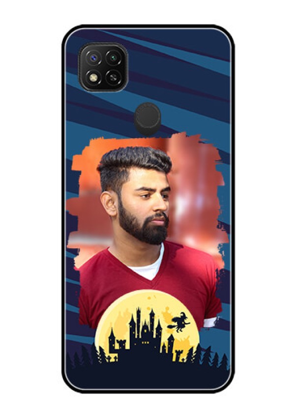 Poco C31 Photo Printing on Glass Case - Halloween Witch Design 