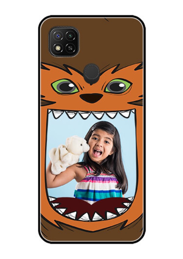 Poco C31 Photo Printing on Glass Case - Owl Monster Back Case Design