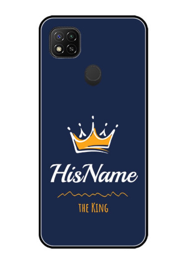 Poco C31 Glass Phone Case King with Name