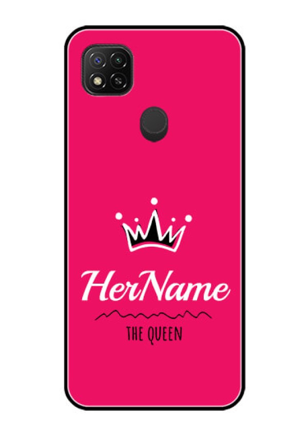 Poco C31 Glass Phone Case Queen with Name
