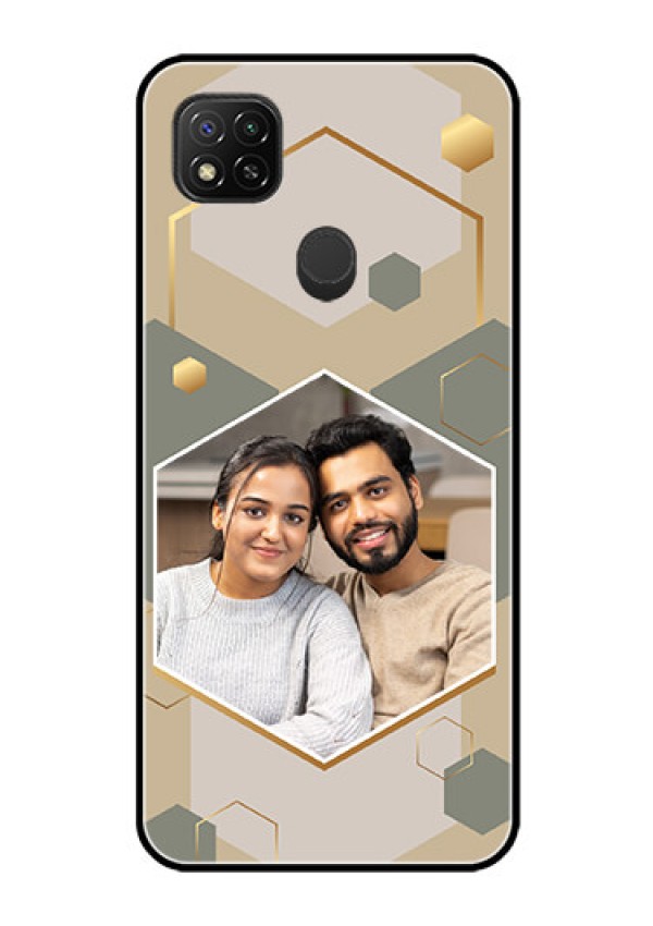Poco C31 Photo Printing on Glass Case - Stylish Hexagon Pattern Design