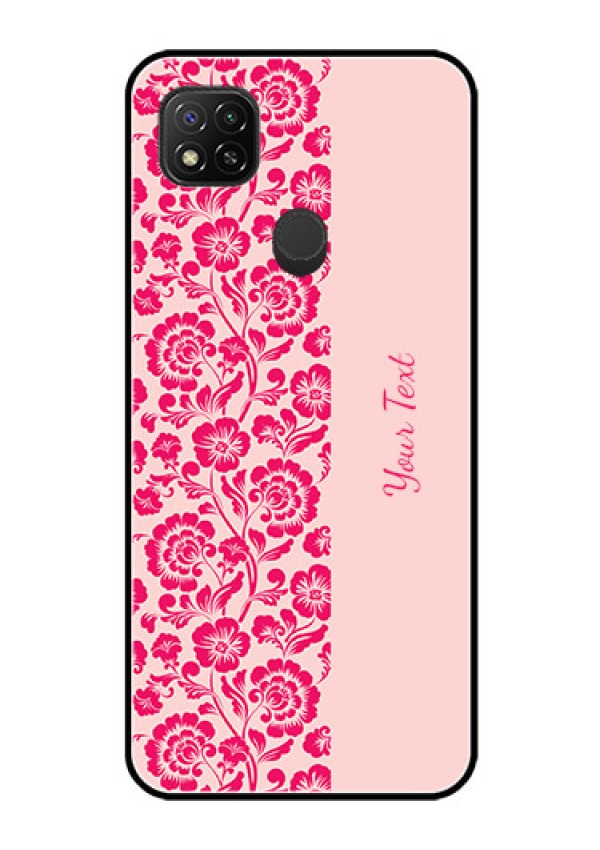 Poco C31 Custom Glass Phone Case - Attractive Floral Pattern Design