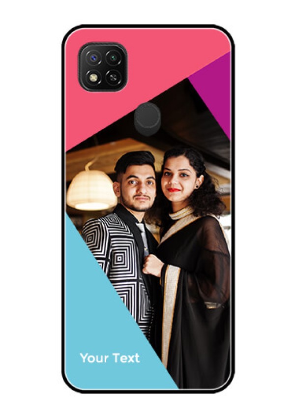 Poco C31 Custom Glass Mobile Case - Stacked Triple colour Design