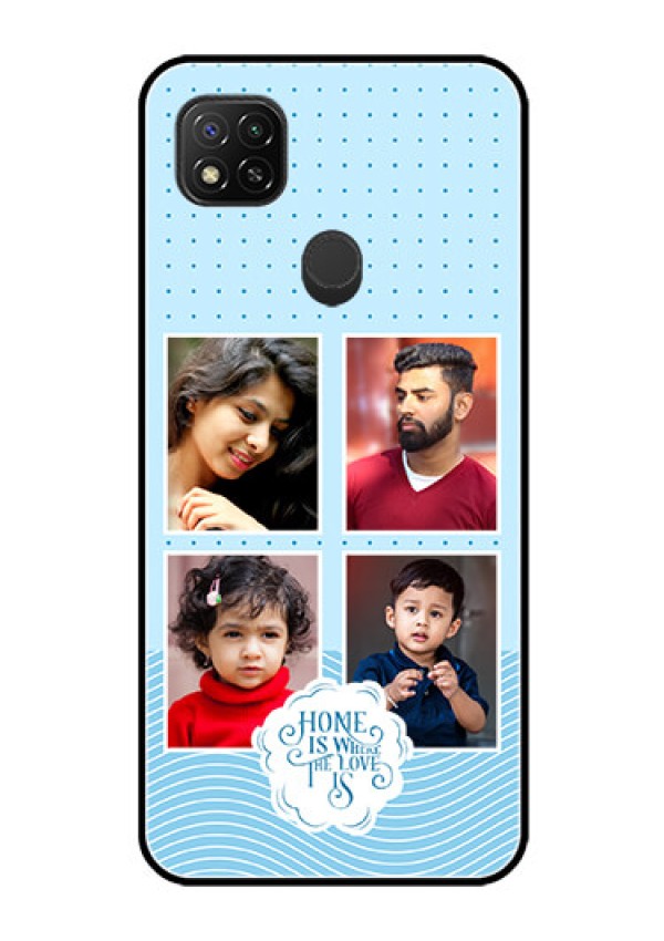 Poco C31 Custom Glass Phone Case - Cute love quote with 4 pic upload Design