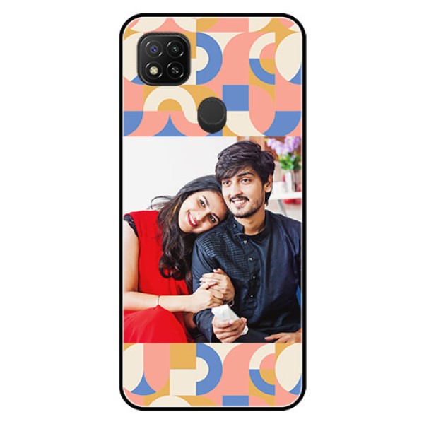 Poco C31 Photo Printing on Glass Case - Semi-circle Maze Pattern Design
