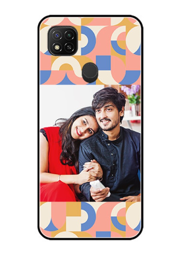 Poco C31 Photo Printing on Glass Case - Semi-circle Maze Pattern Design