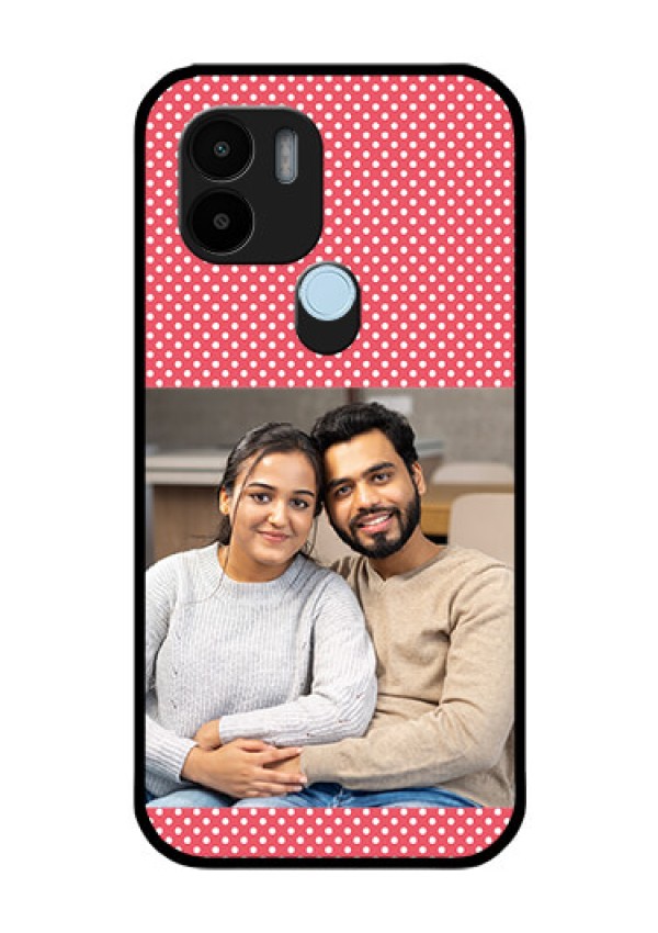 Poco C50 Custom Glass Phone Case - White Dotted Design