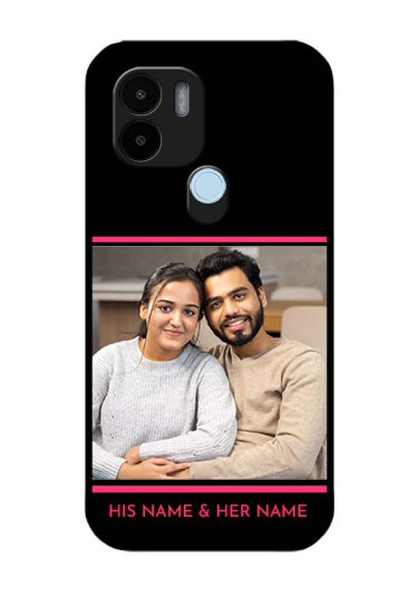 Poco C50 Custom Glass Mobile Case - with Add Text Design