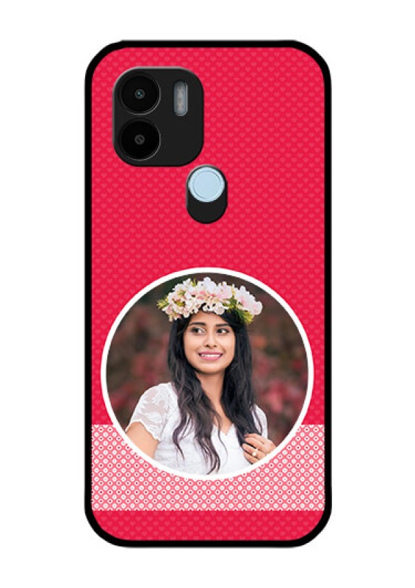 Poco C50 Personalised Glass Phone Case - Pink Pattern Design