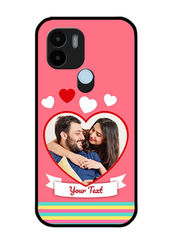 Poco C51 Photo Printing on Glass Case - Love Doodle Design