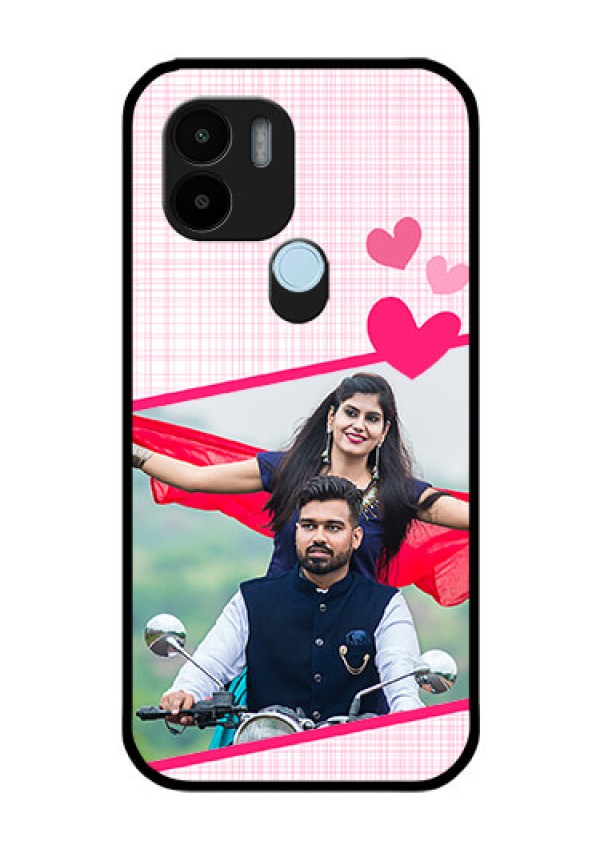 Poco C51 Custom Glass Phone Case - Love Shape Heart Design