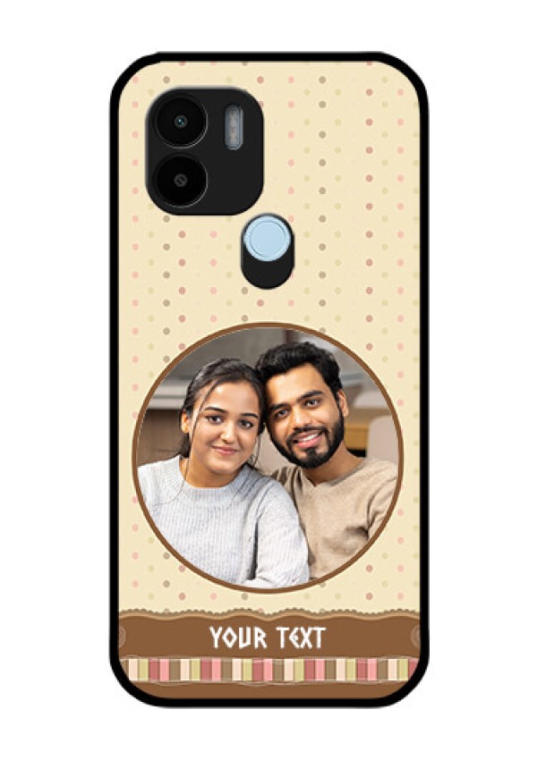 Poco C51 Custom Glass Mobile Case - Brown Dotted Mobile Case Design