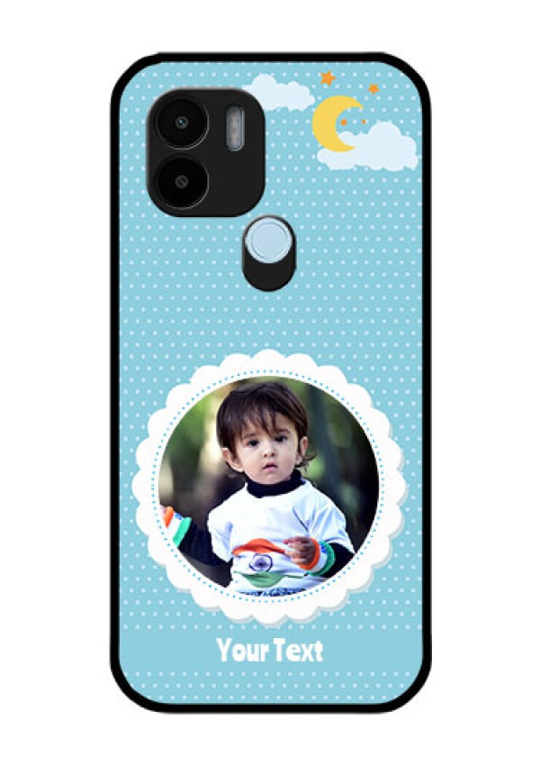 Poco C51 Personalised Glass Phone Case - Violet Pattern Design
