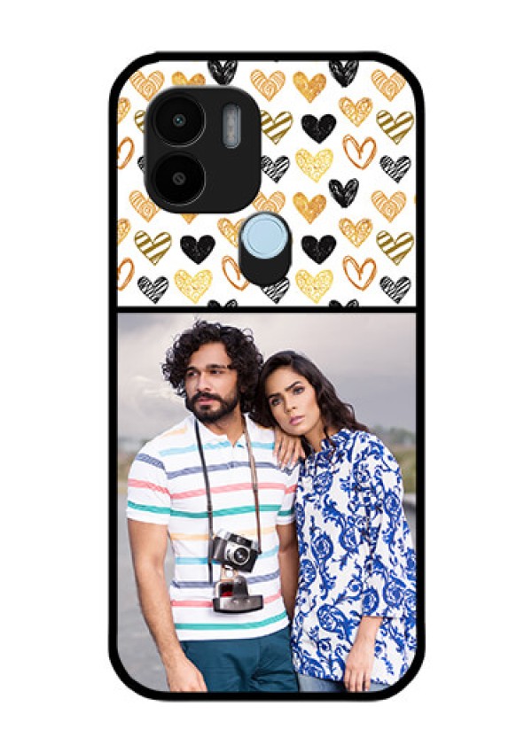 Poco C51 Photo Printing on Glass Case - Love Symbol Design