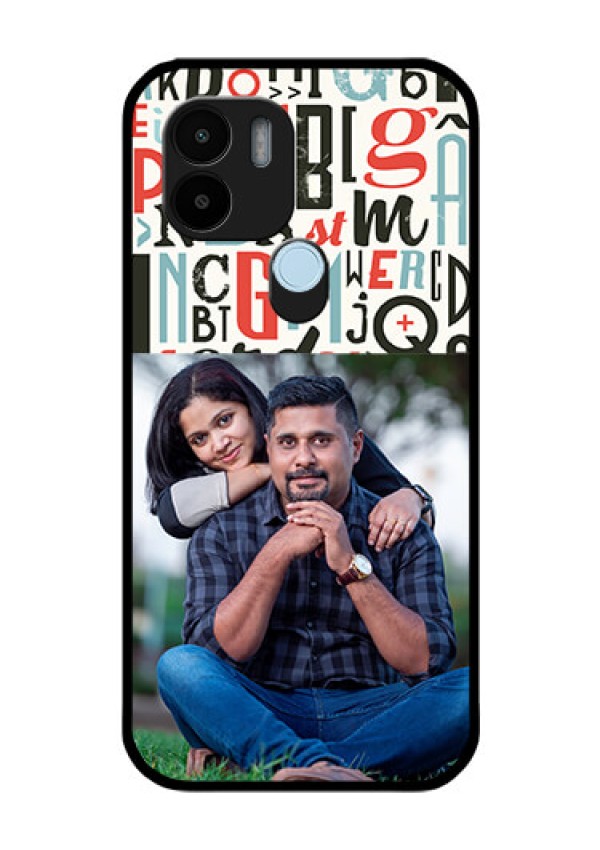 Poco C51 Personalized Glass Phone Case - Alphabet Design