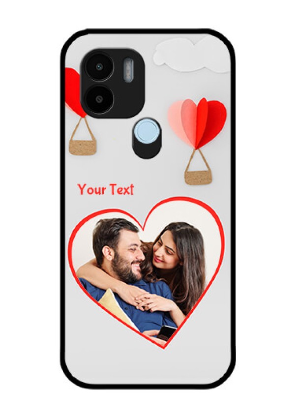 Poco C51 Custom Glass Mobile Case - Parachute Love Design