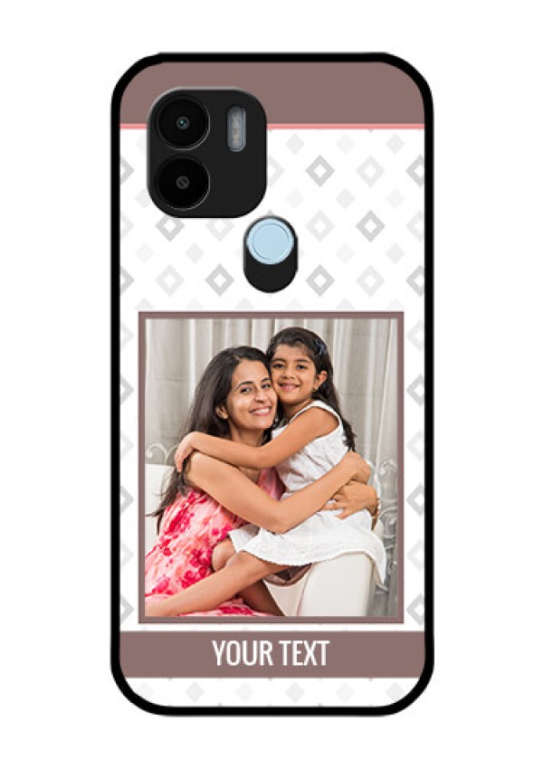 Poco C51 Photo Printing on Glass Case - Simple Diamond Design