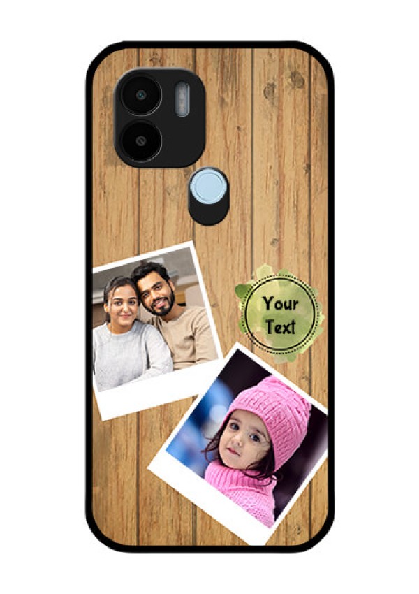 Poco C51 Custom Glass Phone Case - Wooden Texture Design