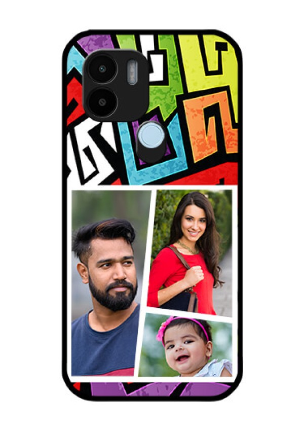 Poco C51 Custom Glass Phone Case - Graffiti pattern Design
