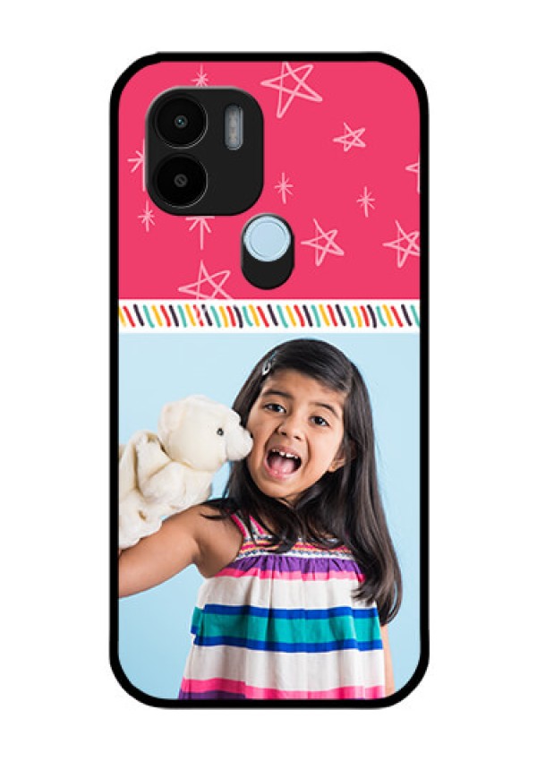 Poco C51 Personalized Glass Phone Case - Line art design