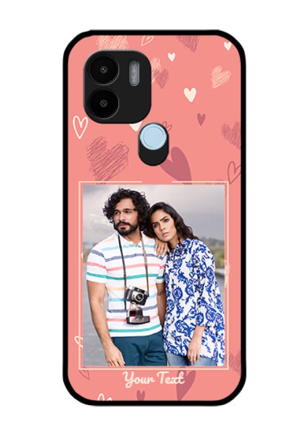 Poco C51 Custom Glass Phone Case - Love doodle art Design