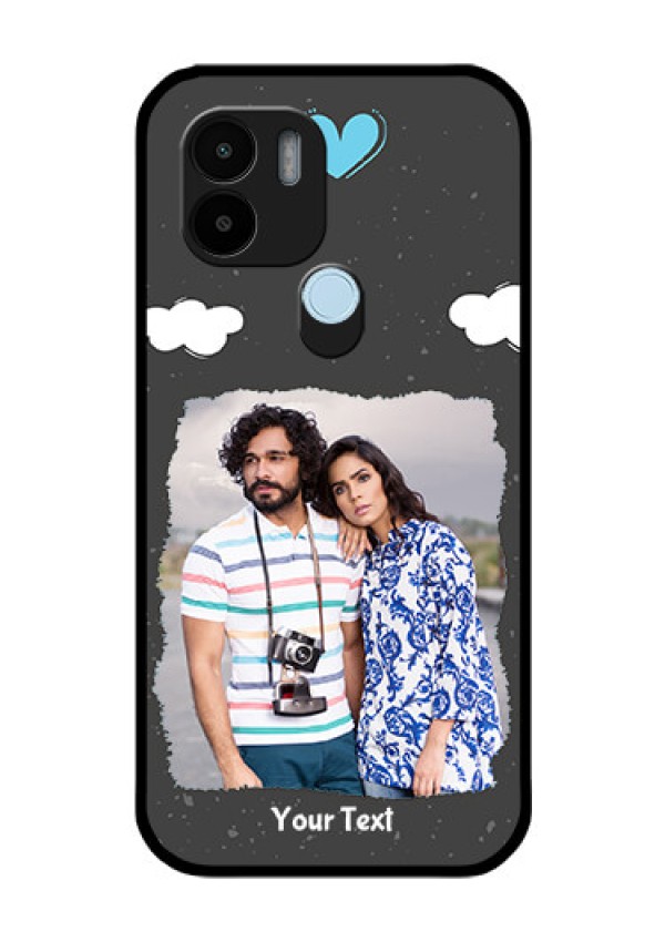 Poco C51 Custom Glass Phone Case - Splashes with love doodles Design