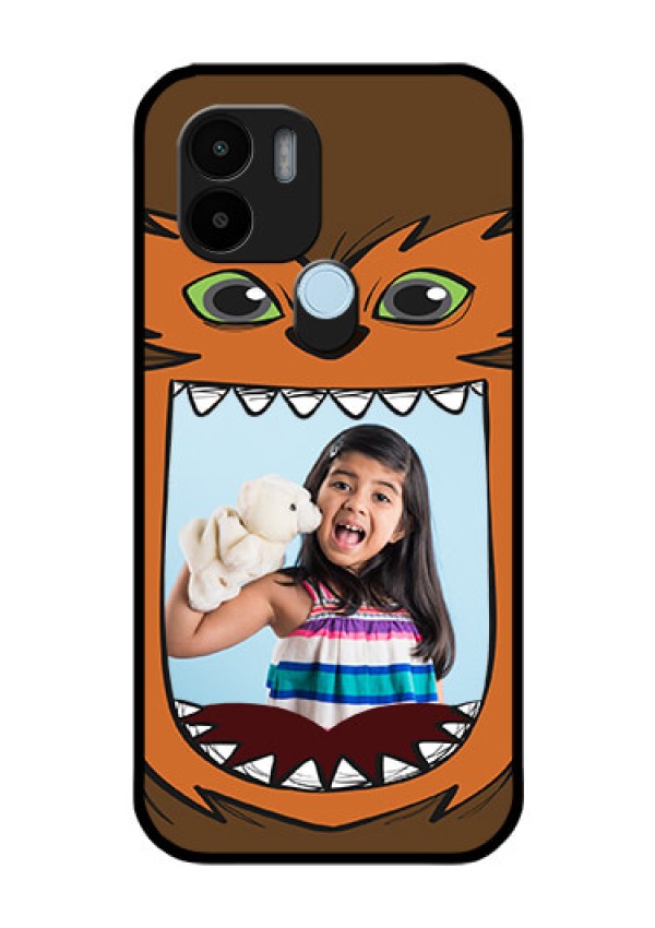 Poco C51 Photo Printing on Glass Case - Owl Monster Back Case Design