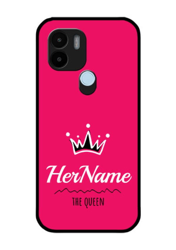 Poco C51 Glass Phone Case Queen with Name
