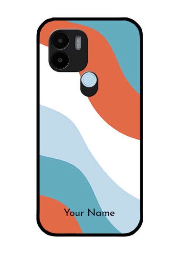 Poco C51 Custom Glass Mobile Case - coloured Waves Design