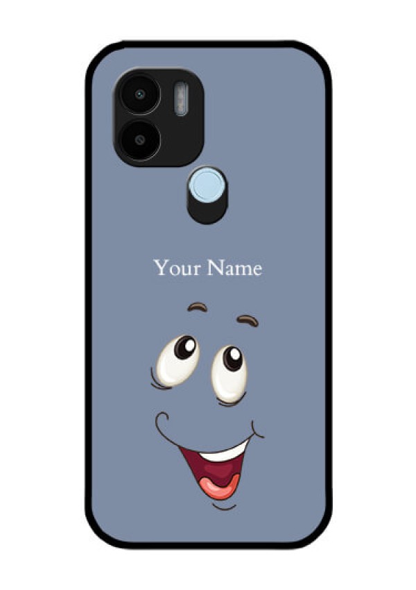 Poco C51 Photo Printing on Glass Case - Laughing Cartoon Face Design