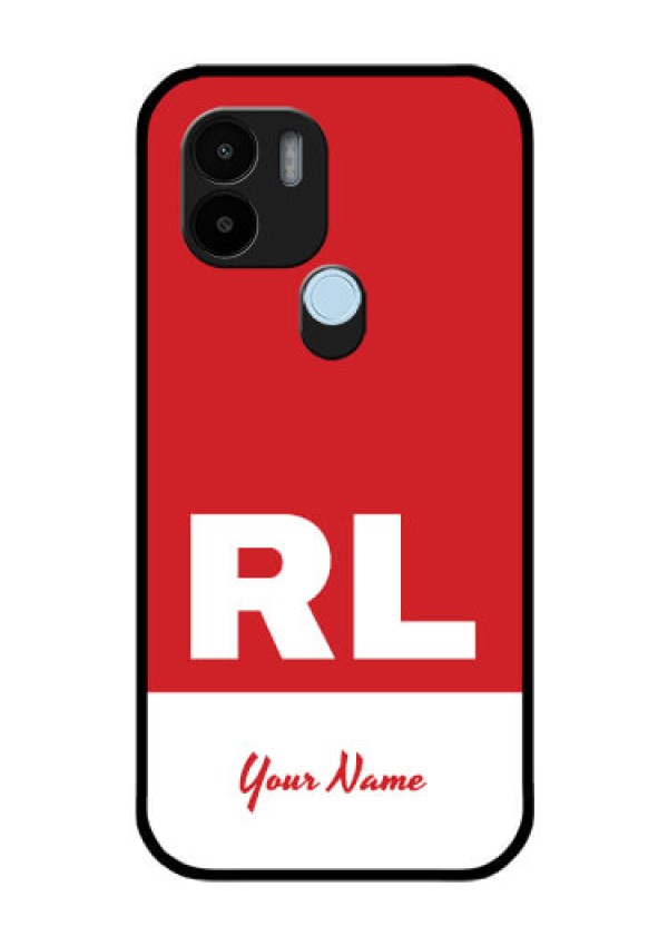 Poco C51 Personalized Glass Phone Case - dual tone custom text Design