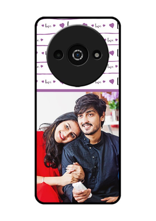 Poco C61 Custom Glass Phone Case - Couples Heart Design