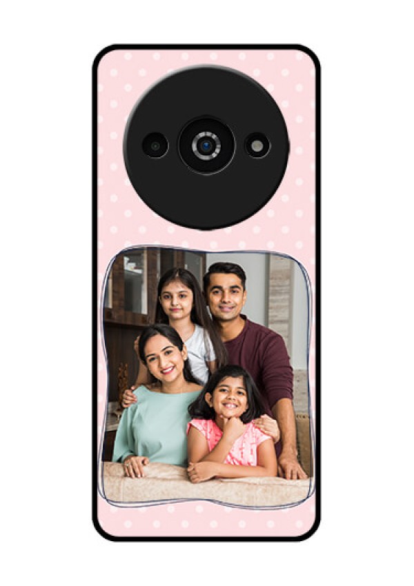 Poco C61 Custom Glass Phone Case - Family With Dots Design