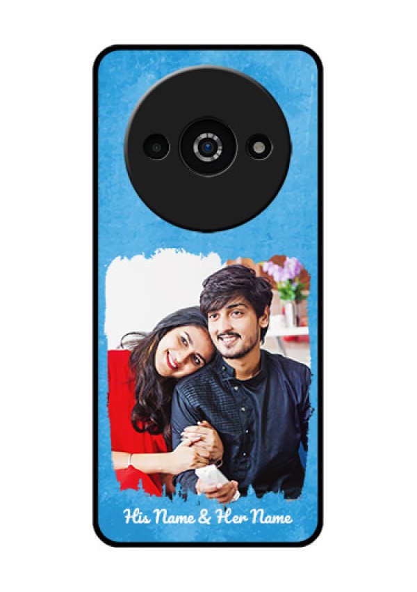Poco C61 Custom Glass Phone Case - Blue Color Vintage Design
