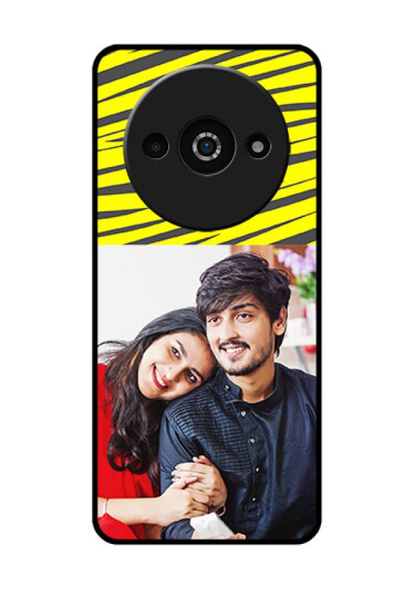 Poco C61 Custom Glass Phone Case - Yellow Abstract Design