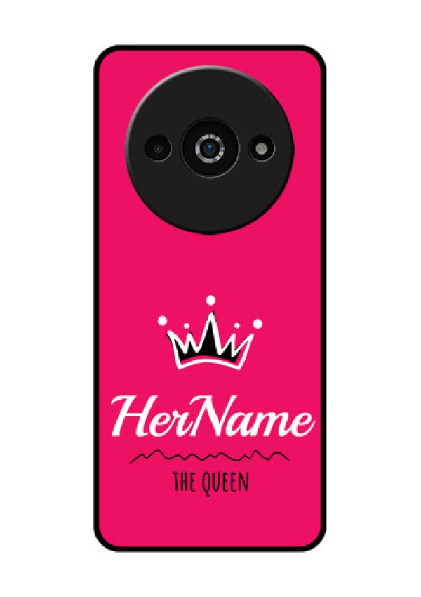 Poco C61 Custom Glass Phone Case - Queen With Name Design
