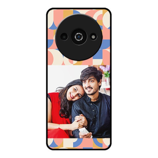 Poco C61 Custom Glass Phone Case - Semi - Circle Maze Pattern Design