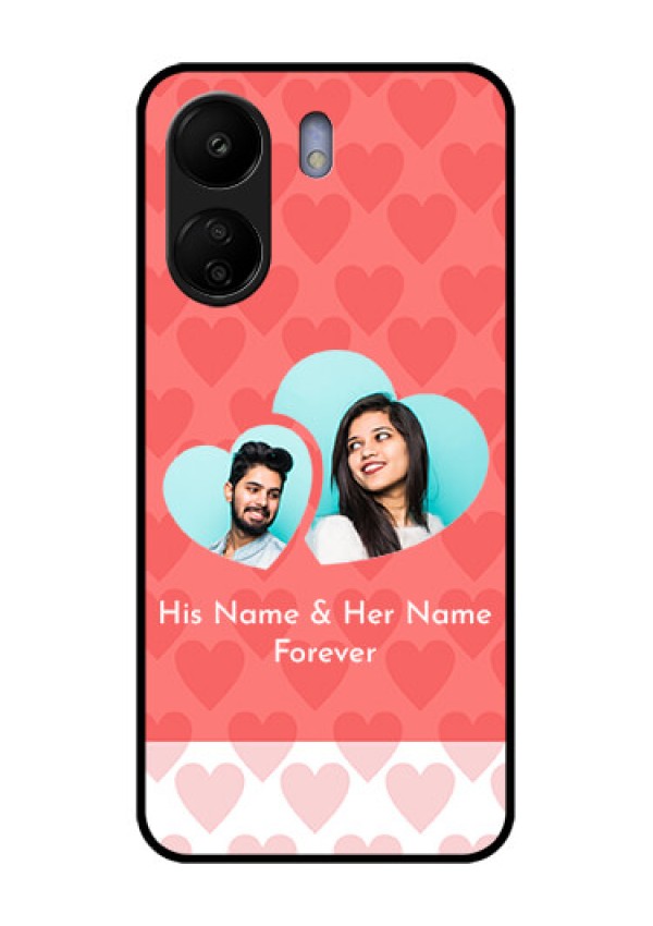 Poco C65 Custom Glass Phone Case - Couple Pic Upload Design
