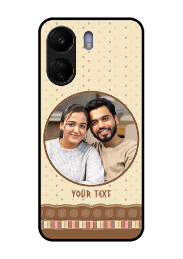 Poco C65 Custom Glass Phone Case - Brown Dotted Mobile Case Design