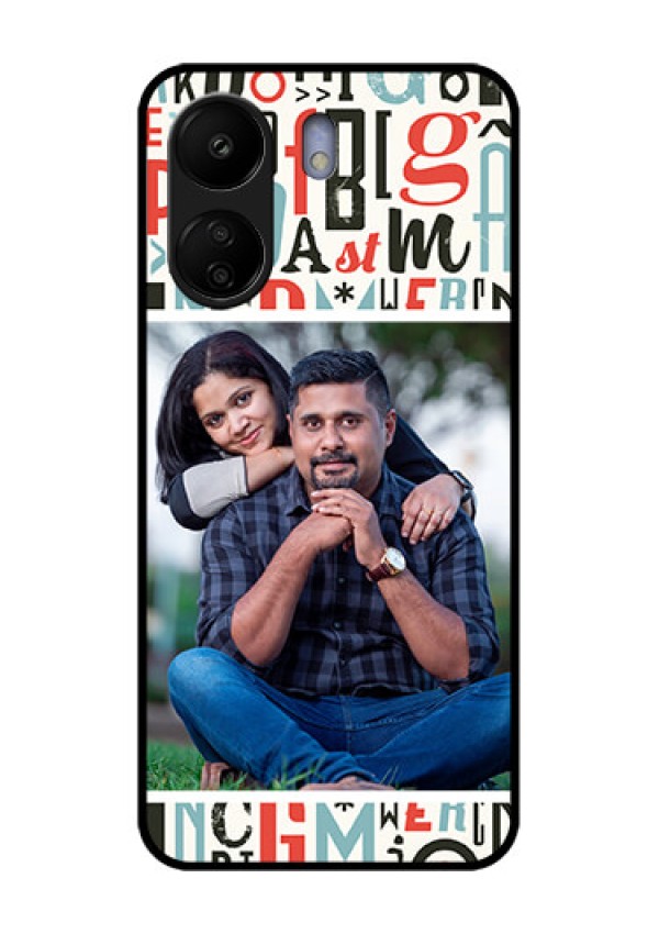 Poco C65 Custom Glass Phone Case - Alphabet Design